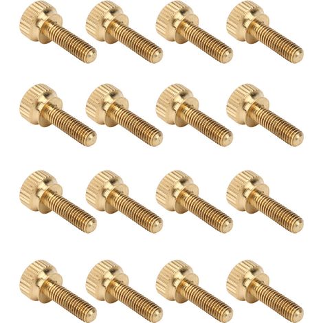 50 Vis à pouce moletées tête ronde en cuivre pur antidérapant, lot industriel M5 x 16mm, visserie plate non glissante (1/5)