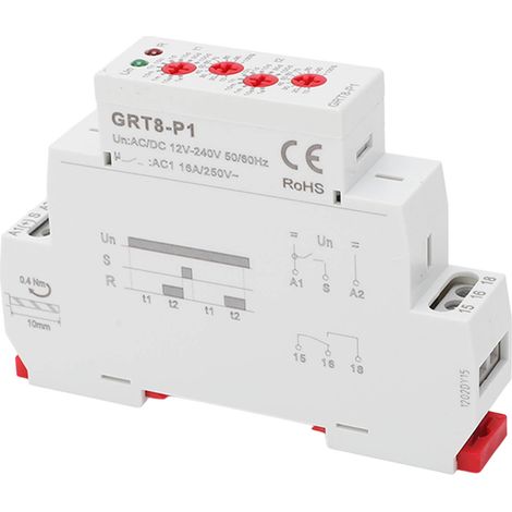 Relais temporisé à impulsions, multifonctionnel, avec indicateur LED, 12 V CA - 240 V CC (1/5)