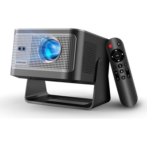 Video Projector 4K/8K Support - Native 1080P Portable Projector  600 ANSI, Android 14, WiFi 6 Bluetooth 5.4, Focus, Speaker 15W Rotation 180° Rotation Outdoor Projector HY350Max (1/5)