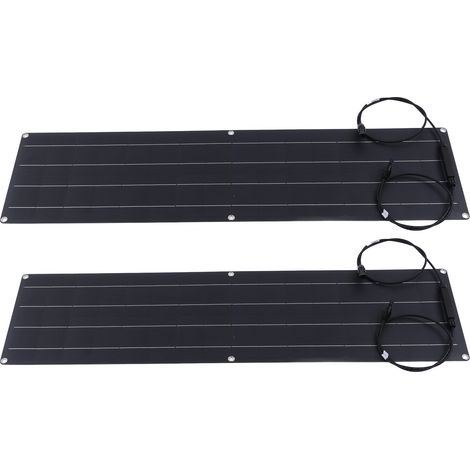100-W-Flexibles Solarmodul mit Kabel, monokristallines PET-Photovoltaikmodul für Kraftwerke, Schwarz (1/5)