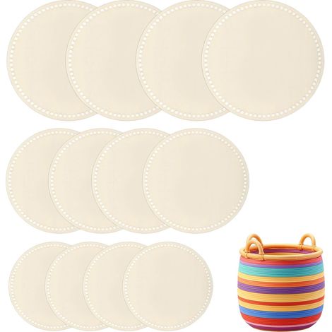 Lot de 12 paniers à crochet en bois naturel - 10/15/20 cm (1/5)