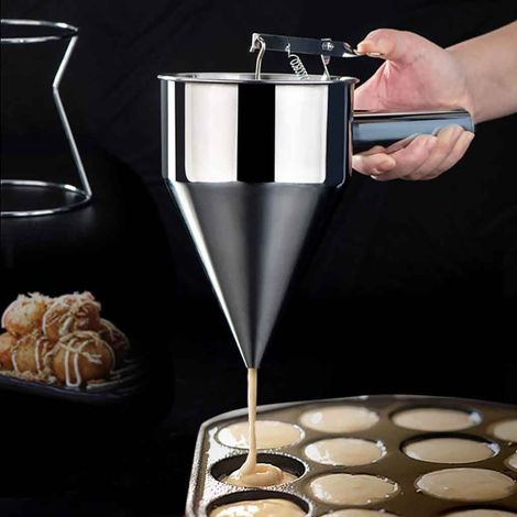 Distributeur À Pâte À Crêpes - Acier Inoxydable - 22 x 14,5 cm - Pour Crêpes Gaufres Et Cupcakes - 1 Pièce (1/5)
