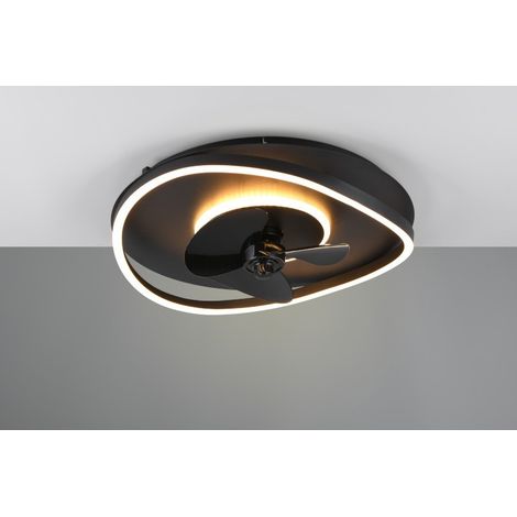 Plafonnier LED ventilateur dimmable CCT – 3 durées de fonctionnement – Fonction veilleuse – Télécommande incluse – Trio (1/2)