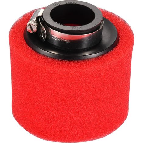Ortviai Filtre à Air 35mm Moto - Filtre à Air en Mousse Droit Rouge pour 4 Temps 50cc 70cc 90cc 110cc 125cc Dirt Pit Bike, Quad ATV, Go Kart, Diamètre Intérieur 35 mm avec Collier de Serrage (1/5)