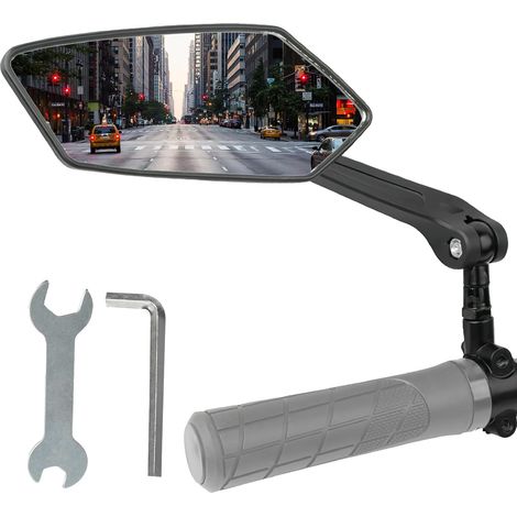 NOLUXA Rétroviseur vélo gauche, Rétroviseur Trottinette Électrique HD Réglable 360°, Adaptable pour Guidons de 20 à 24 mm (1/5)
