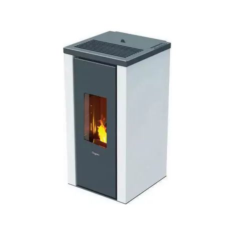 Poêle à granulés 7 kW – Efficacité 90% – Brasero en fonte – Installation hermétique avec prise d'air externe – Pegaso