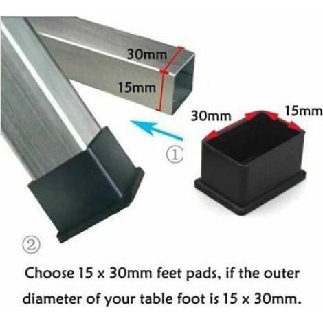Embouts de Protection - Feutre Caoutchouc - Pour Pieds de Table et Chaise - 15 x 30 mm - Lot de 12 (1/4)