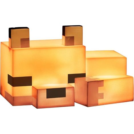 Minecraft Fox Night Light - Official and cute table lamp, gift for girls and boys, decorative accessory for children's room, orange