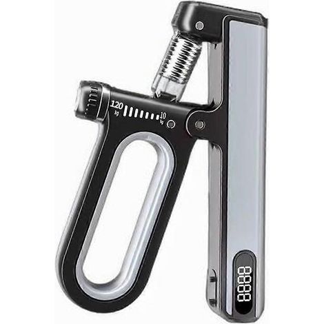 Poignée de comptage électronique professionnelle pour l'exercice de renforcement des mains, des bras et des doigts (noir et gris) (1/5)