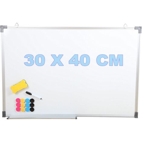 Trade Shop - Pizarra Magnética Con Estructura De Aluminio 30 X 40 Cm + 3 Rotuladores + 12 Imanes -