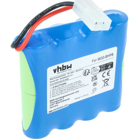 vhbw Batería recargable compatible con Water Tech Pool Blaster Max CG limpiador piscina (3000 mAh, 9,6 V, NiMH)