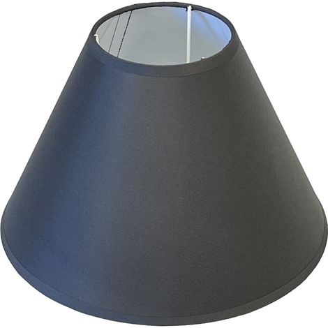 Abat-jour conique gris foncé 25 cm – Polyester et métal – Compatible ampoules E14/E27 – Pour éclairage intérieur moderne – Unimasa (1/3)
