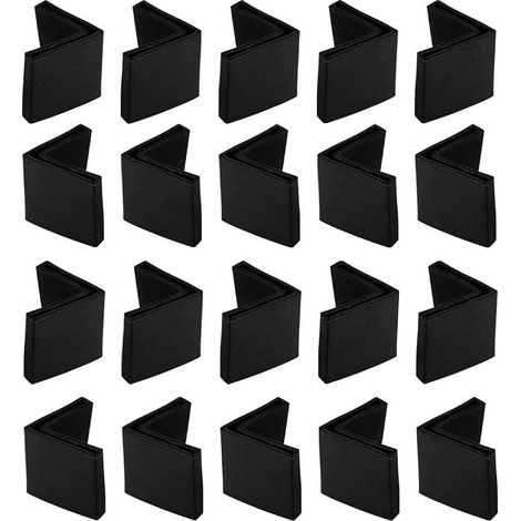 Iron Corner Chair Leg Caps L Shape Furniture Table Cap Cap Protector 25mm x 25mm PVC Black (1/5)