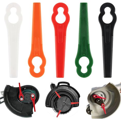 100 Pcs Lames en Plastique de Rechange, Lame Tondeuse Gazon,  Lame Debrouissalleuses, pour Jardin et Pelouse Coupe Bordures (1/5)