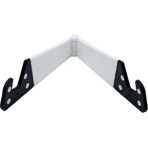 Support pour téléphones ou tablettes Support de table stable Angle jusqu'à 90° Compatible avec tous les modèles Pliable et de poche 11.3 x 3 cm Blanc (1/3)