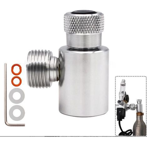 Kit de connecteur d'adaptateur de recharge de cylindre de réservoir de remplissage de CO2 pour SodaStream (argent sans compteur) (1/5)