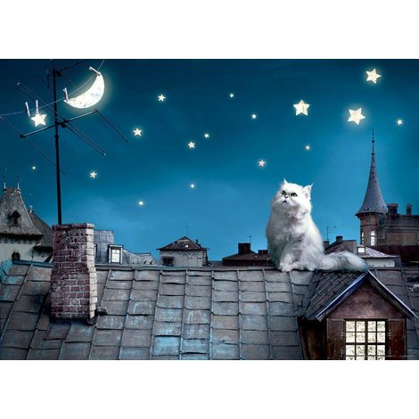 Cat on root, photo murale intissée, 155x110 cm, 1 part (1/3)