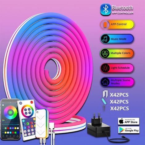 24V Neon Bluetooth Symphony RGBIC LED-Streifen (10 Meter, 960 LEDs) Neon-LED-Streifen, RGBIC-LED-Streifen mit WLAN-App-Steuerung, App-kompatibel, für Schlafzimmer, Wohnzimmer, Badezimmer, Dekoration (1/4)
