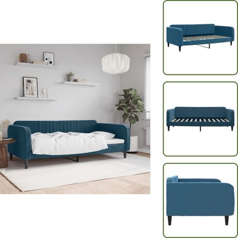 Sofá cama sin colchón - vidaXL Sofá cama sin colchón terciopelo azul 100x200 cm - Sofá cama moderno