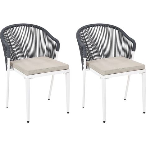 Set mit 2 Stühlen und Sitzkissen PARANEA Metall Grau (1/5)