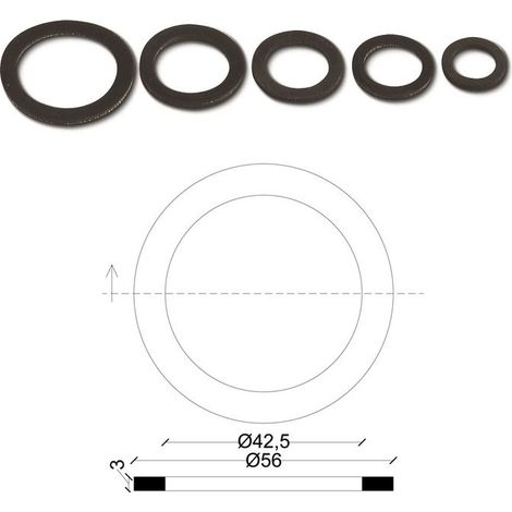 Guarnizione per bocchettoni 1"1/4 in gommatela spessore mm.3 102200GT11/4