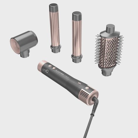 Moldeador de cabello 4 en 1 con cepillo ovalado, rizador y secador. (1/5)