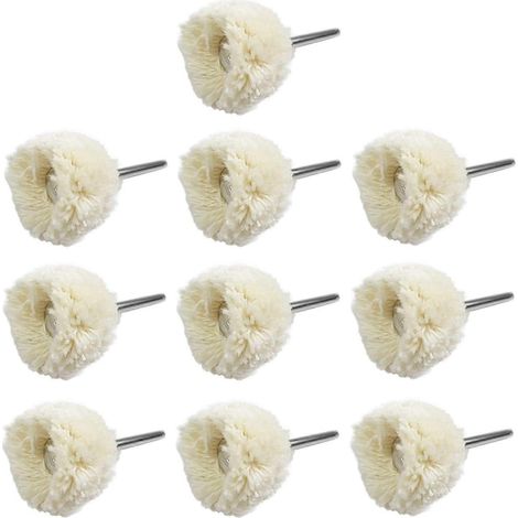10 disques de polissage en coton de 1/8 pouce pour kit de polissage Dremel - Disque de polissage ou (1/5)