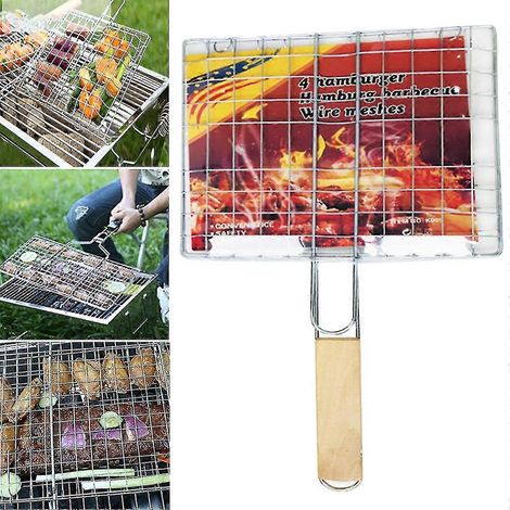 Ensemble barbecue, grille à long manche, pince à viande, outil de serrage pliable (1/5)