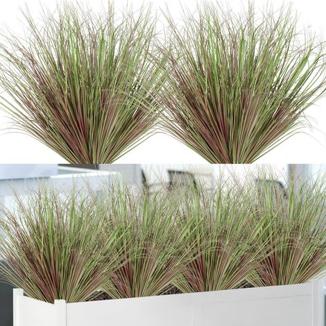 Plantes Artificielles d'Extérieur 12PCS Arbustes Verts Artificiels Plante d'herbe de Blé Artificielle Tiges de Verdure Artificielle pour Jardinière Décoration de Jardin 12 Violet (1/5)