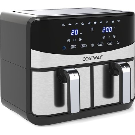 Friggitrice ad aria doppia zona 10 in 1, capacità 8 litri, touchscreen