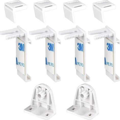 Lot de 4 supports de serrage pour store enrouleur double. sans perçage. accessoires de rechange. support de serrage pour PVC. fenêtre en bois. battant de porte