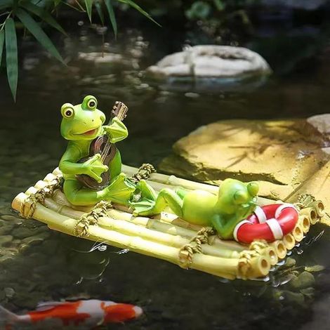 Animaux flottants, décorations de jardin, statues de grenouilles, méditation grenouille, décorations de cour, objets en résine