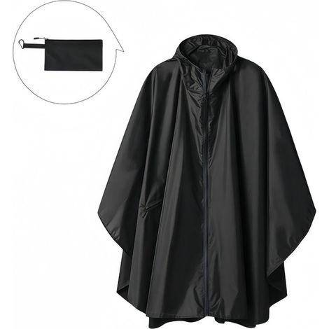 Veste imperméable multifonctionnelle 3 en 1 avec sac à dos, capuche et motif camouflage tactique pour l'alpinisme et les activités de plein air, noire. (1/5)