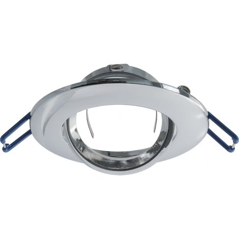 PORTAFARETTO FARETTO PER GU10 AD INCASSO GU10 ARGENTOFORO 90mm ORIENTABILE 220V (1/4)