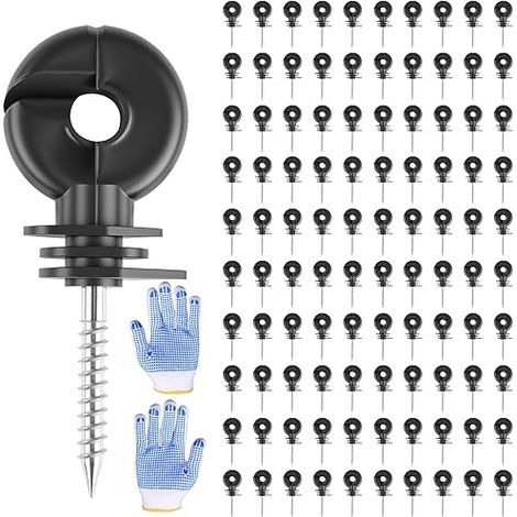 isolateurs annulaires pour clôture électrique  adaptateur, isolateurs à vis pour poteaux en bois, PP+PE, pour clôtures de pâturage et chevaux (1/5)