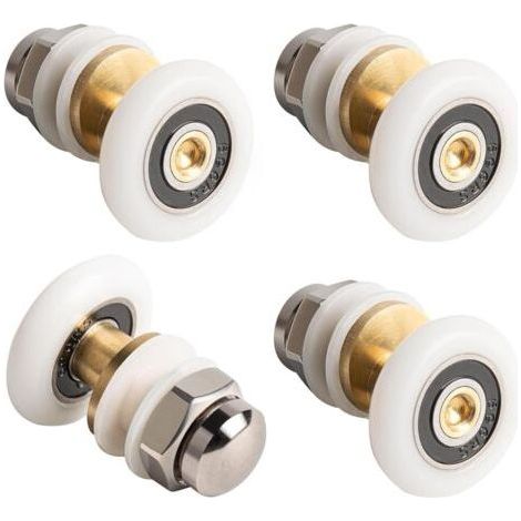 4 Pcs 25mm Sliding Shower Door Caster, Replacement Shower Caster for Roller, Glass Door Replacement, Eccentric Pulley for Sliding Shower Cabin Doors (1/5)