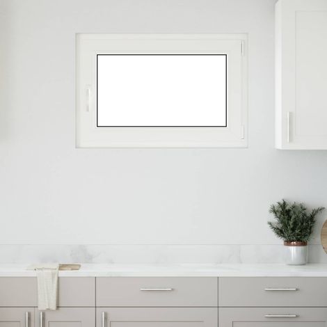 Kellerfenster RISOR Weiß 90 x 50 cm PVC und Glas