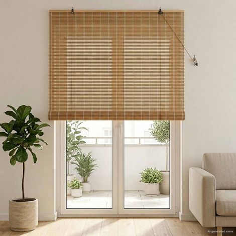 vidaXL Store enrouleur Nature 130 x 220 cm Bambou (1/5)