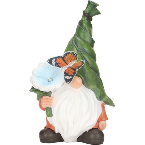 Nain de jardin lutin mignon décoration extérieure lumineuse cadeau pendaison crémaillère (1/5)