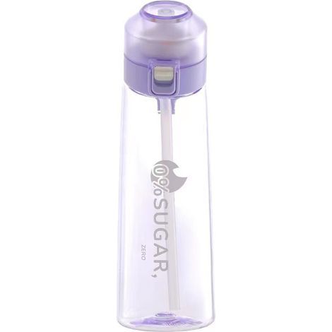 Accessoires boisson Bouteille - 650 ml - Gourde avec goût - Kit de démarrage avec 7 capsules d'air - Gobelet anti-fuite pour la gym, la course, l'extérieur - violet (1/5)