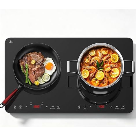 Aobosi Induktionskochfeld 2 platten, Induktionskochplatte tragbares Kochfeld mit Sensor-Touch-Unabhängiger-Steuerung, 20 Temperaturstufen & Leistungsstufen, 4H, Sicherheitssperre,3500W,Neue (1/5)