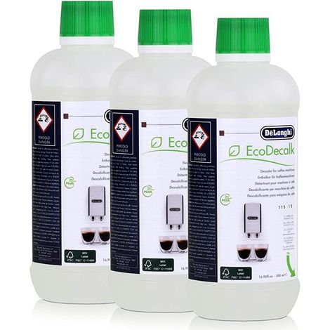 Lot de 3 flacons (3x500ml) Ecodecalk pour Cafetière, Expresso DELONGHI 55132960413 (Lot de 3) (1/3)