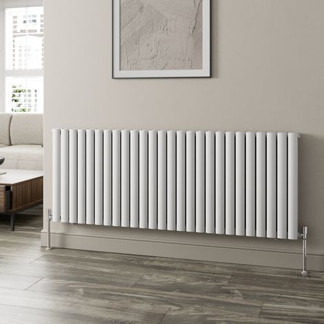 White Oval Column Designer Radiator Vertical Horizontal 600 x 1560mm Double Panel (1/5)
