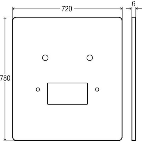 Plaque de recouvrement 8064.22 en verre clair/gris clair de 780 x 720 mm (1/4)