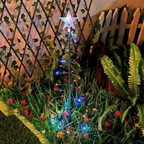 Guirlande Lumineuse de Sapin de Noël,Decoration de Noel Exterieur Solaire Sapin,Arbre De Noël En Spirale,Lumiere Solaire Exterieur Jardin Deco Noel Arbre Lumineux LED,pour Jardin,Cour (1/5)