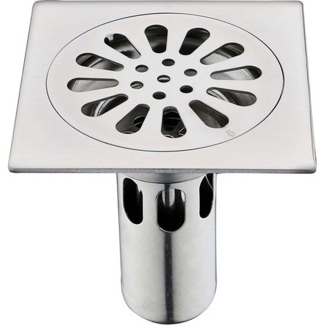 Geruchshemmender quadratischer Duschabfluss aus Edelstahl mit einer Dicke von 100 x 100 mm (1/5)