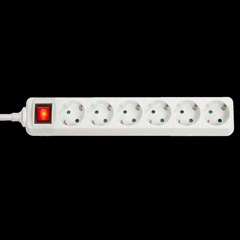 Multiprise 6 Prises, avec Interrupteur Marche/arrêt, Blanc