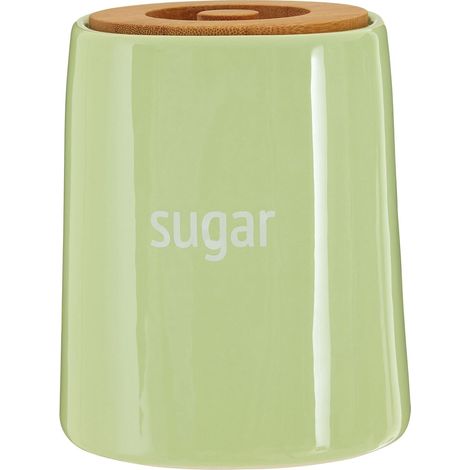 Interiors By Premier Functional Design Green Ceramic Sugar Canister, Chic Ceramic Canister, Durable Canister For Ingredients (1/5)