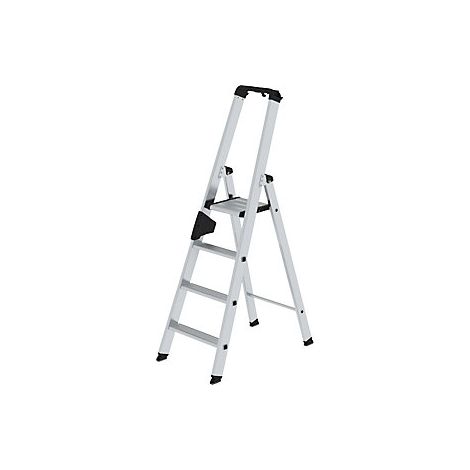 Escalera plegable de aluminio, acceso por un solo lado 1,60 m 4 peldaños (1/5)