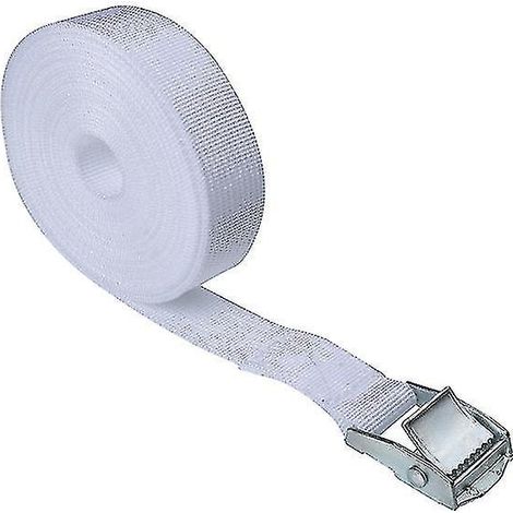2,5 m x 25 mm Spanngurt für Autos, robust, mit Ratschenmechanismus, aus Zinklegierung und Nylon, 8 Farben (einschließlich Weiß).